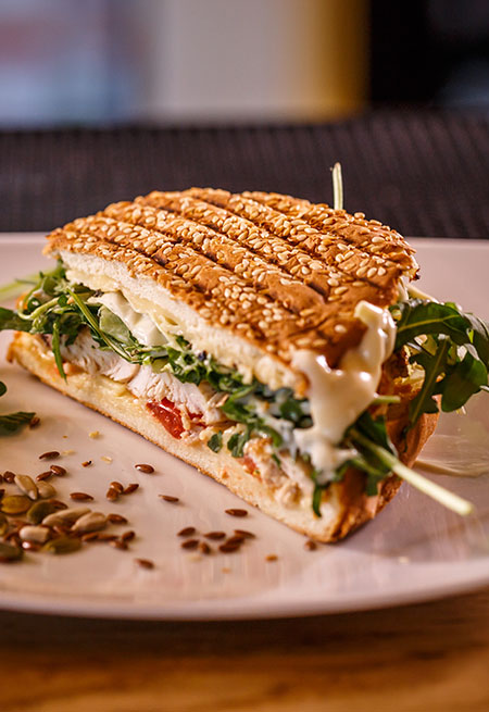 Grilled Hummus Arugula Sandwich 