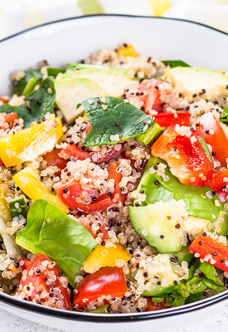 Quinoa Salad with Swiss chard and Goat Cheese 