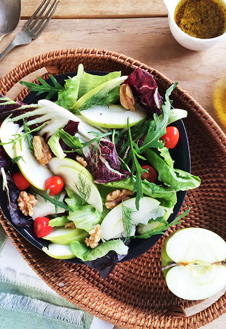 Apple Walnut Arugula salad 